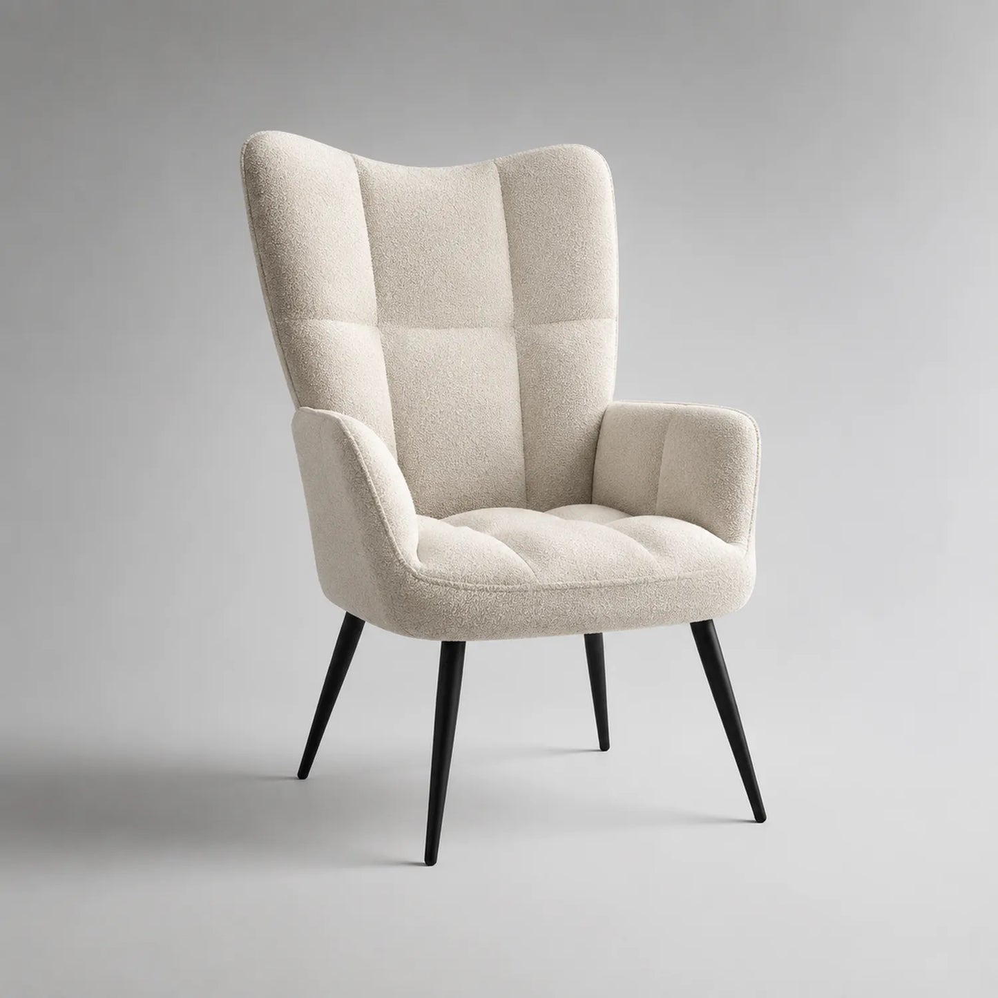Stoffsessel Beige mit Metallbeinen