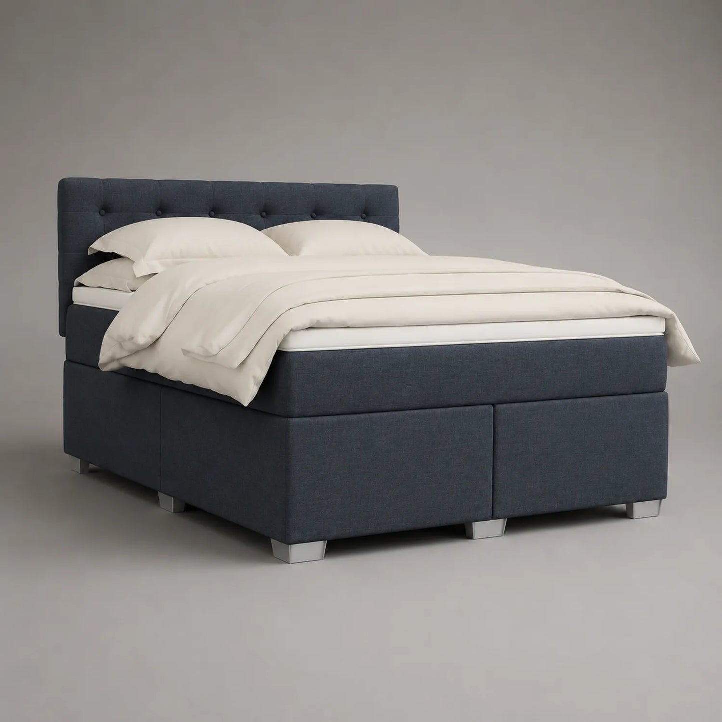 Boxspringbett 180x200 cm Stoff Dunkelblau