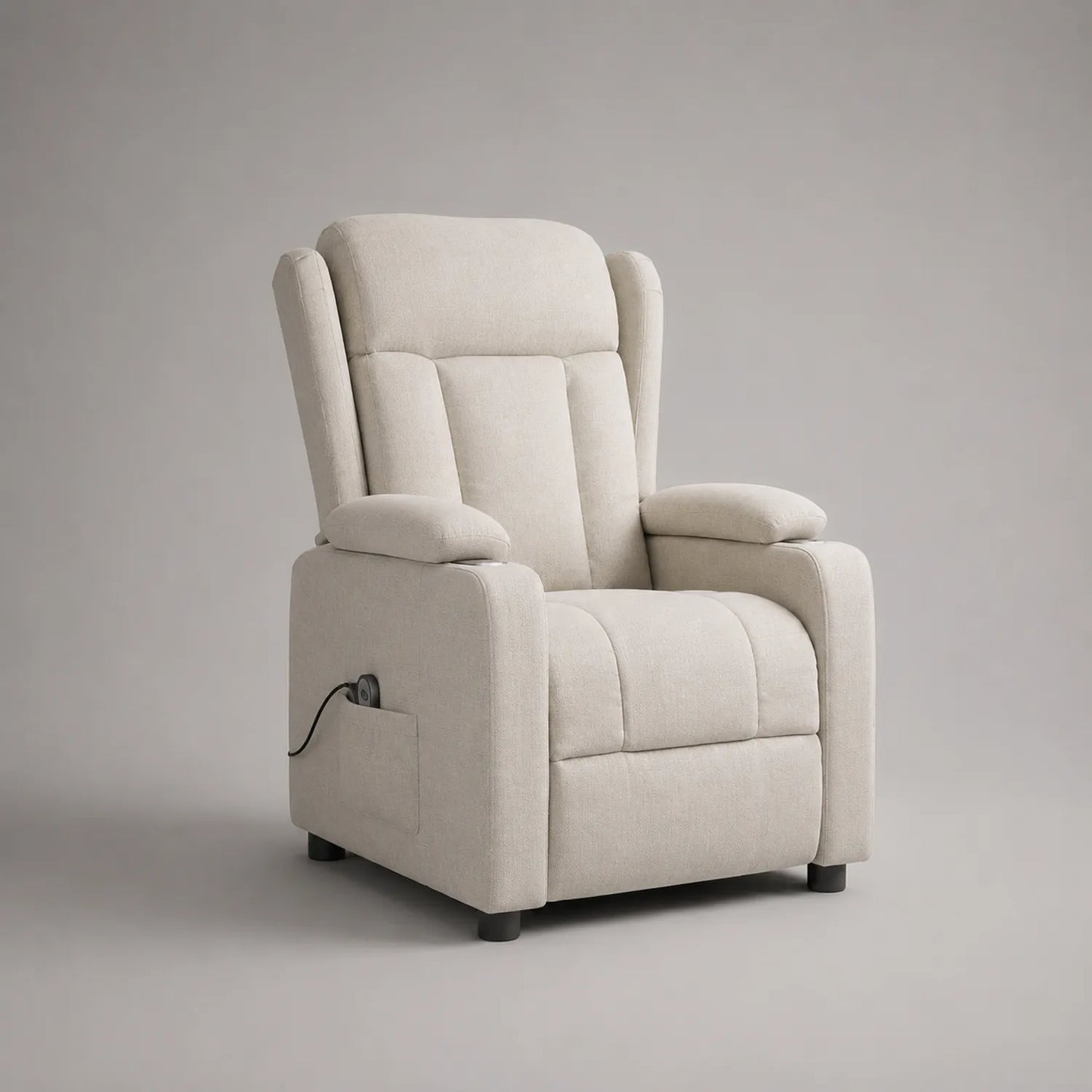 Relaxsessel Stoff Polyester Beige mit elektrischer Steuerung, 110x85x90 cm