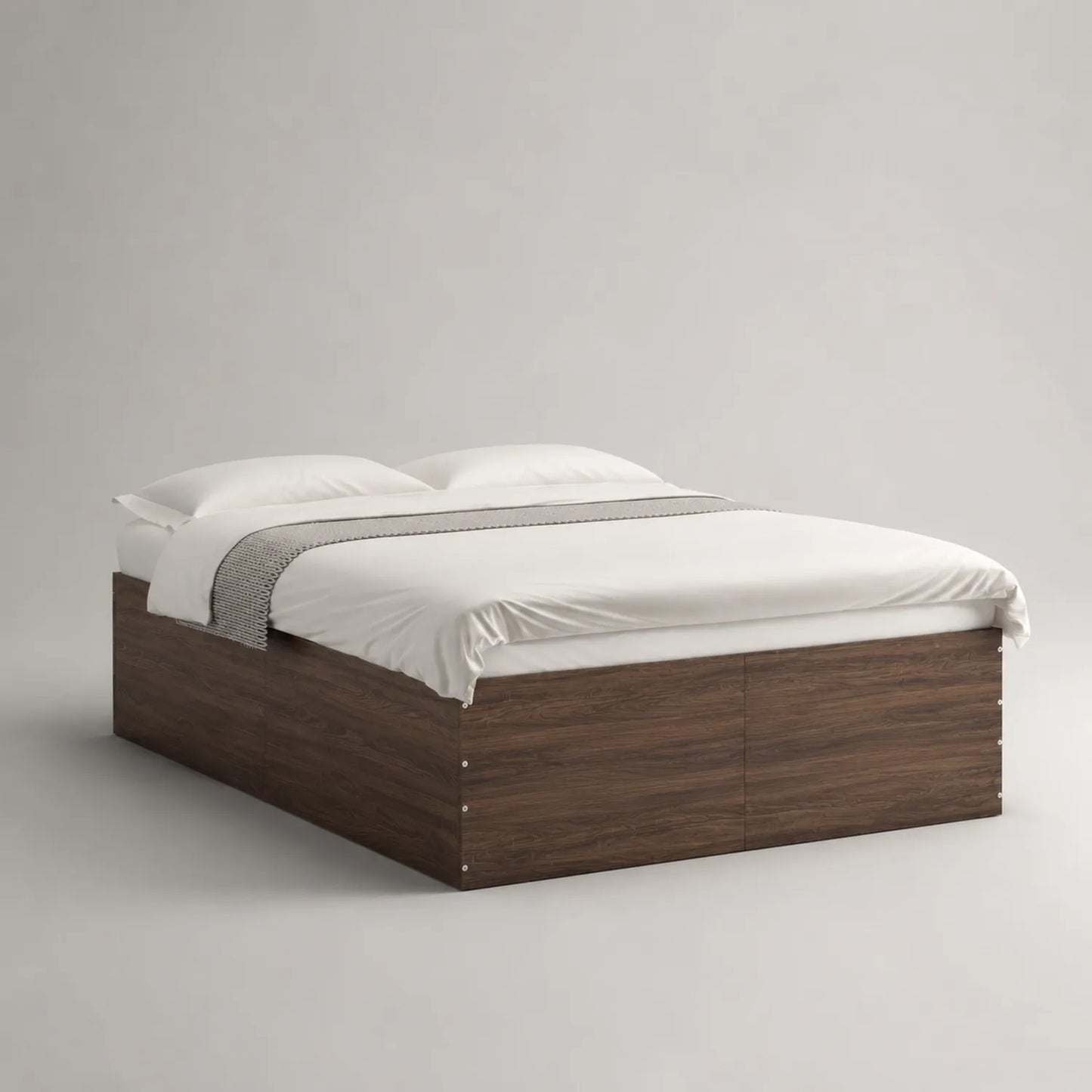 Doppelbett aus Holz mit Stauraum 200x160 cm Dunkelbraun