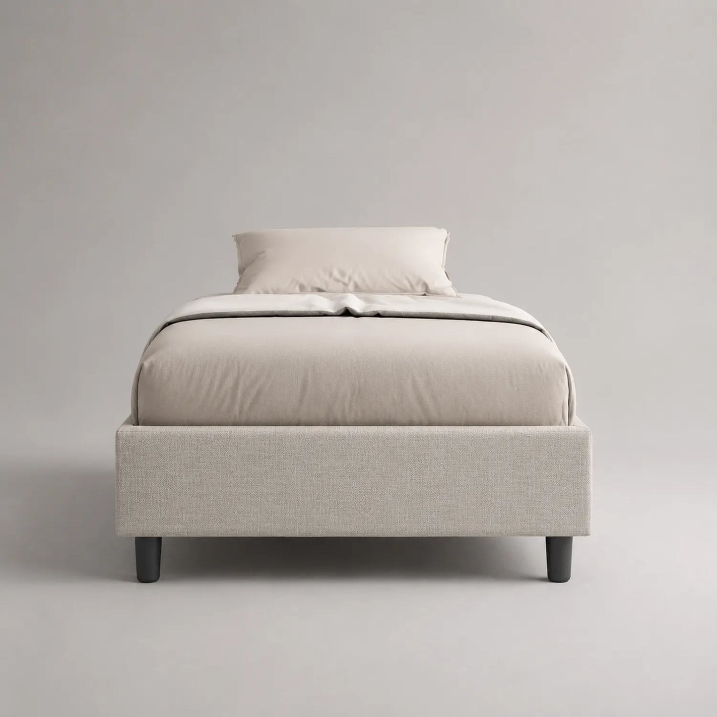 Einzelbett Stoff Beige 210x100x45 cm