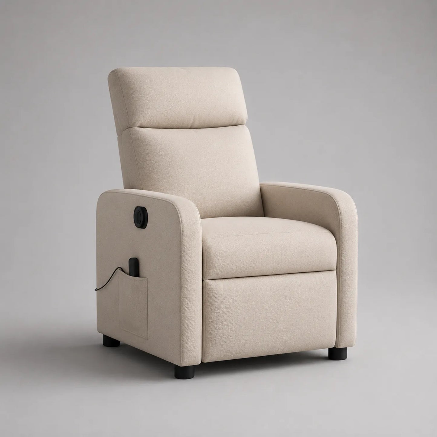 Elektrischer Relaxsessel aus Holz und Polyester Beige