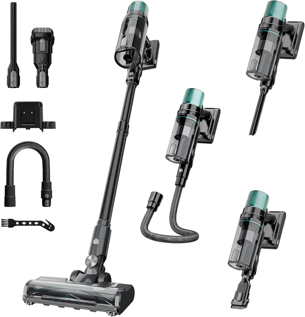 Staubsauger, elektrisches Staubsauggerät, Akku, kabellos, Akku Staubsauger Kabellos mit Schlauch fürTierhaare/Teppiche/Hartböden/Auto