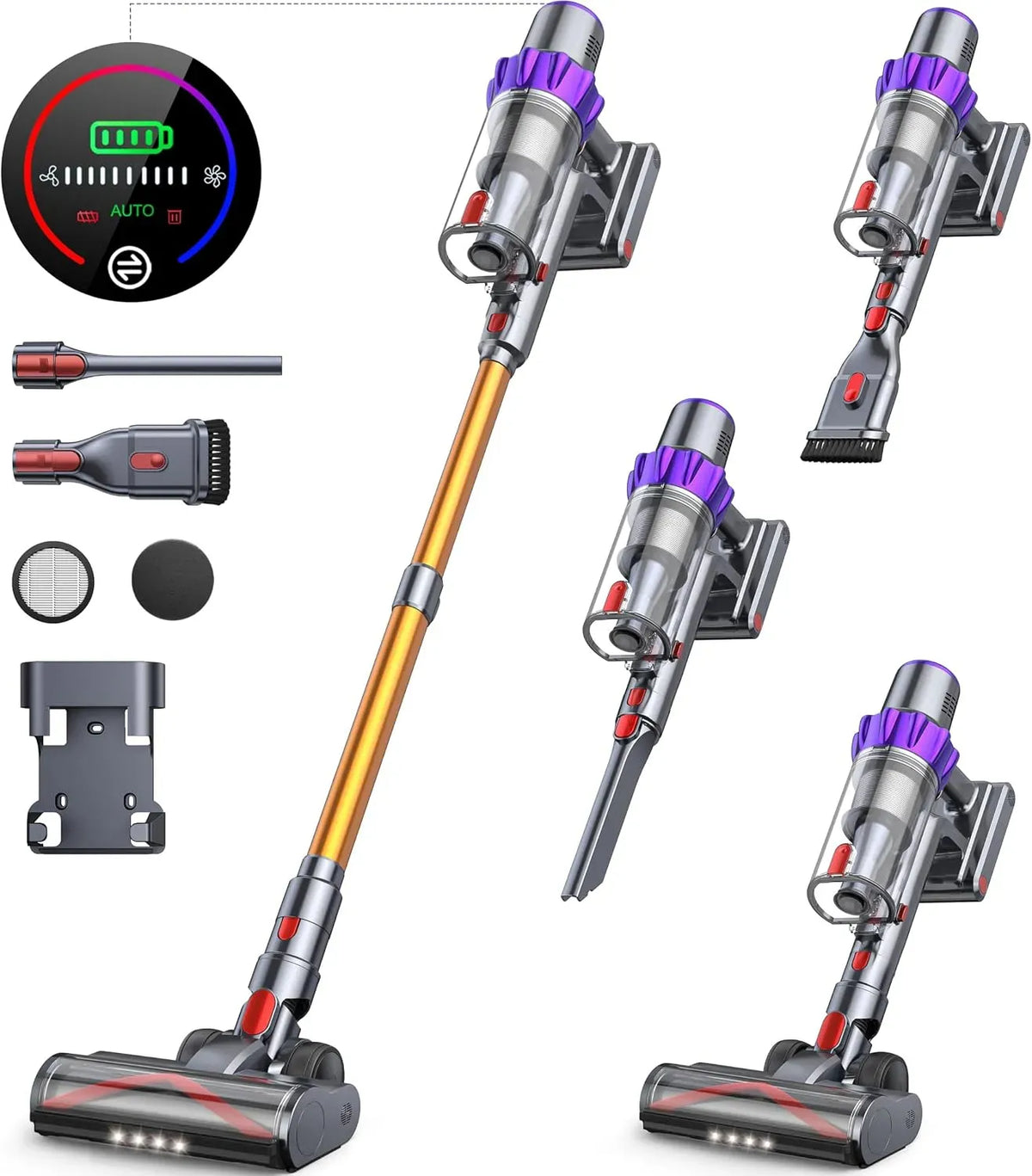 Staubsauger, 1,5 L, Touch-Bedienung, 55 Min, Touchscreen, 1,5L Staubbehälter