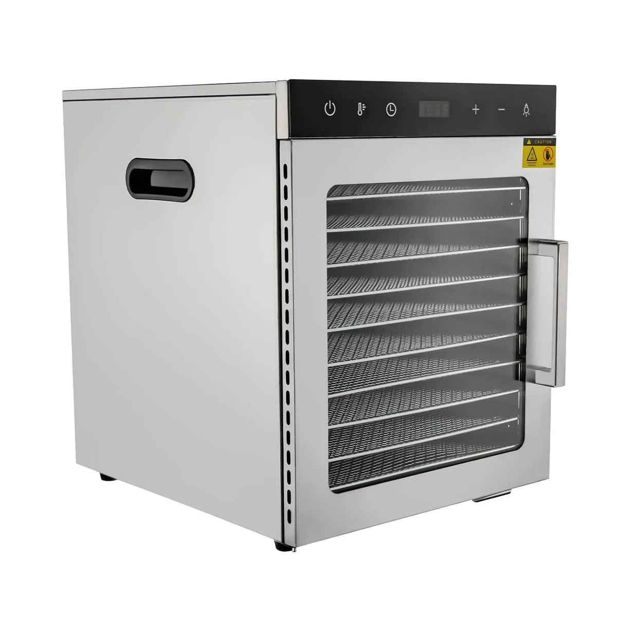 0.5-24h Dörrautomat, Dörrgerät, Lebensmitteltrockner, 800 W, 30 bis 90 °C, Timer, Edelstahl