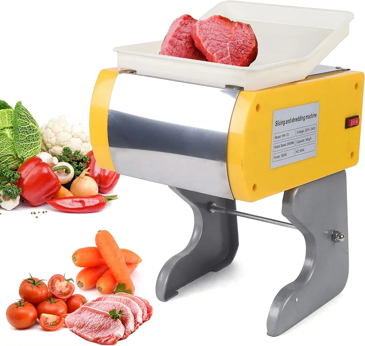 200R/Min Fleischscheibenmaschine, Wurstschneidemaschine, Aufschnittmaschine, Fleischschneider, Allesschneider, Vegetable