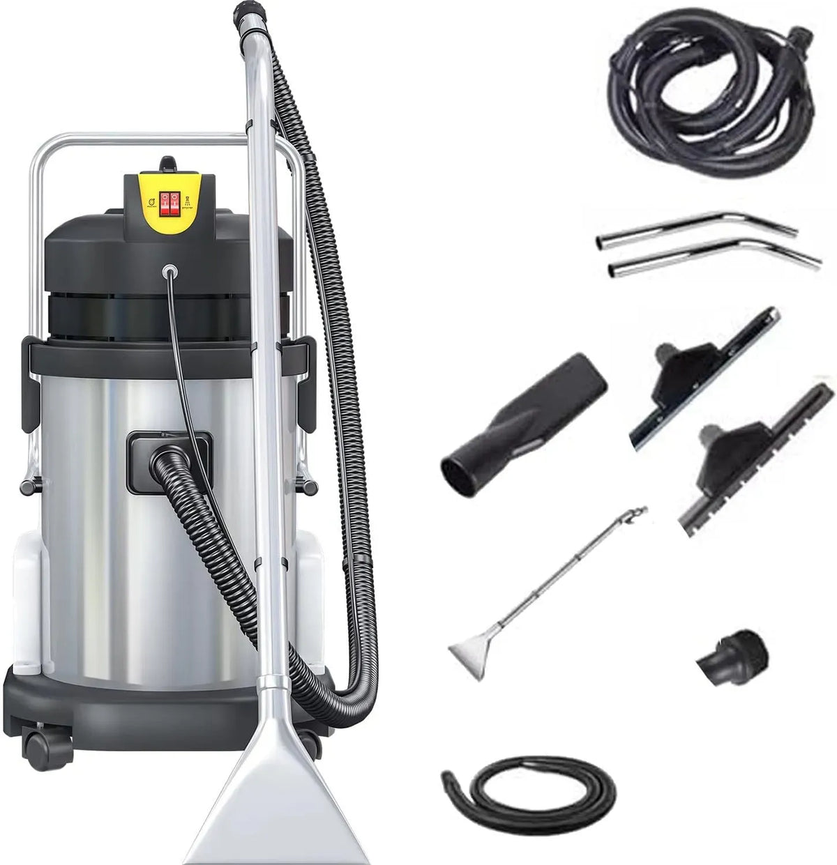 Staubsauger, 40 L, Edelstahl, Edelstahlbehälter, 40L Teppichreinigungsgerät mit Sprühfunktion