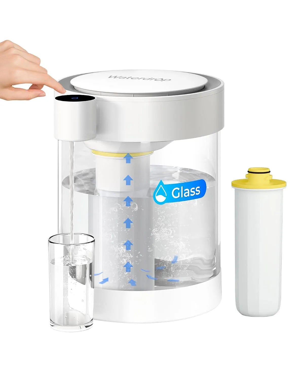 ED12W Glas-Wasserfilterspender, Trinkwasserfiltersystem, 5,3 L, Waterdrop