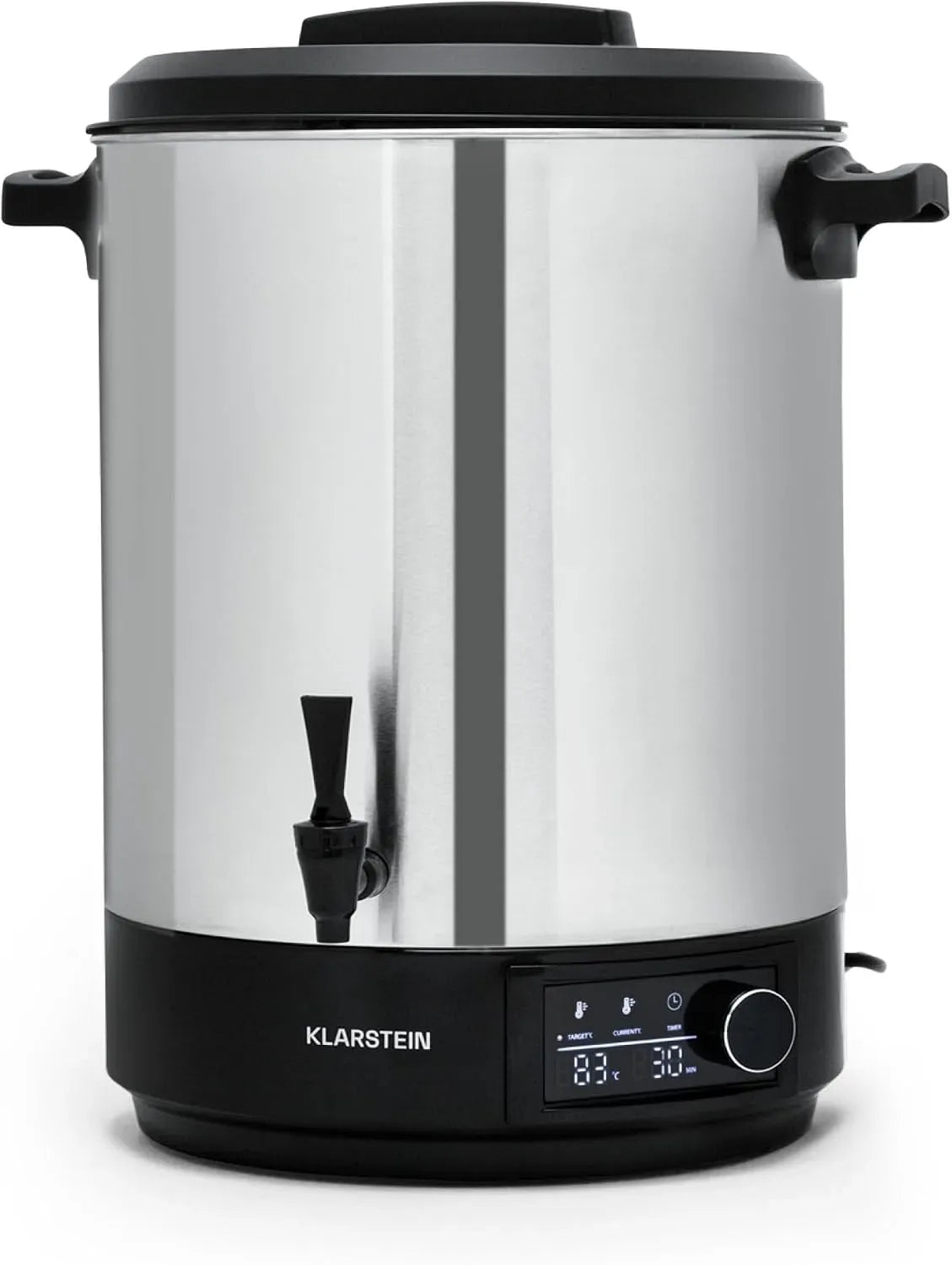 Klarstein Kochgeschirr, 40 L, 2500 W, 30 bis 100 °C, Edelstahl, 2500W Einkochautomat für Getränke & Speisen, Edelstahl-Glühweinkocher mit Zapfhahn