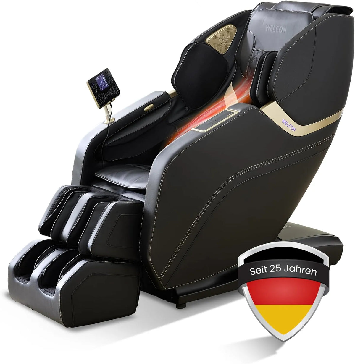 Relax- und Massagesessel, WELCON III 4D, Flexzone, Schwarz, Ganzkörpermassage & Fußreflexzonenmassage
