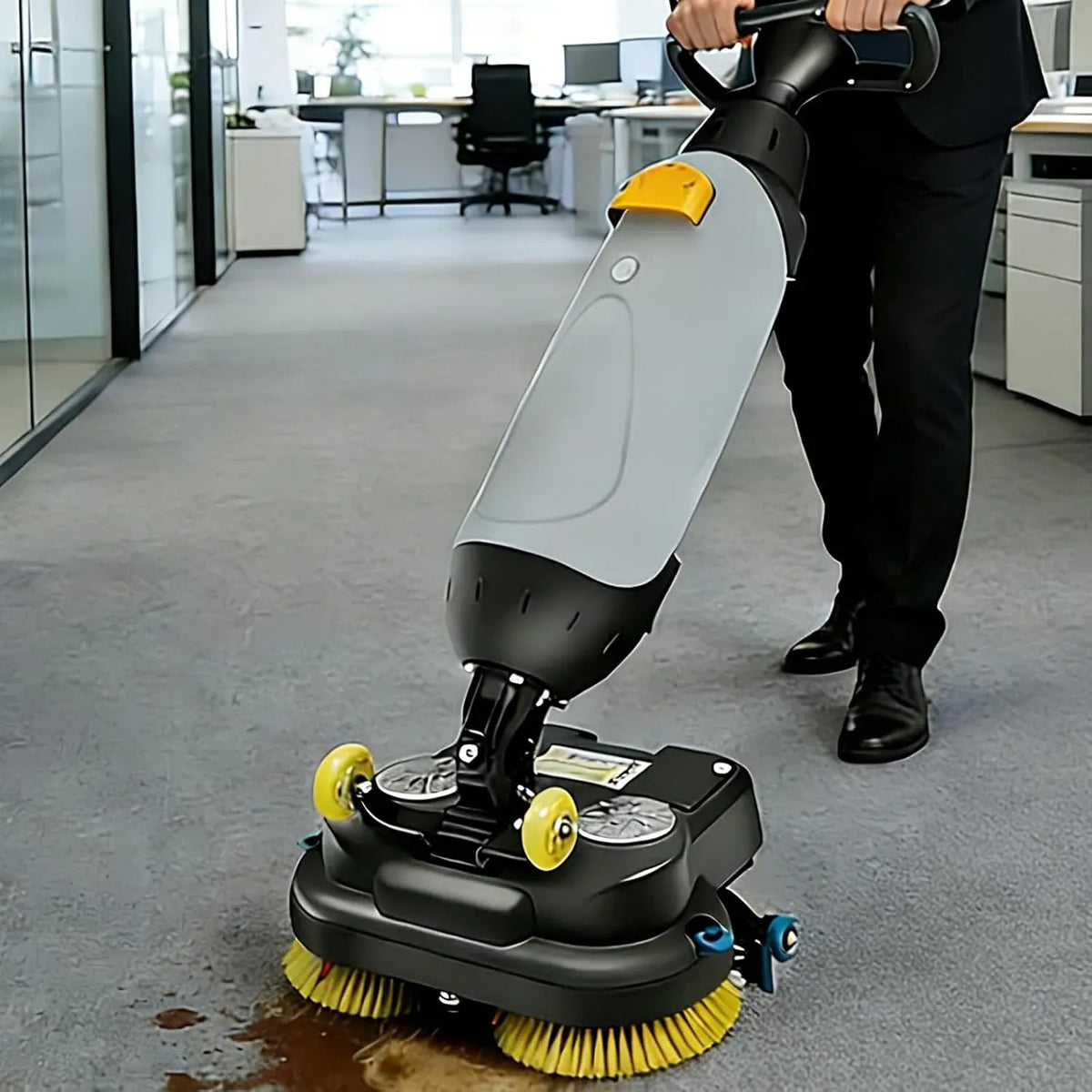 17-Zoll-Gewerbe-Scheuersaugmaschine 3-in-1-Funktion, großer Wassertank, kabellos, Grau, Akkubetriebene