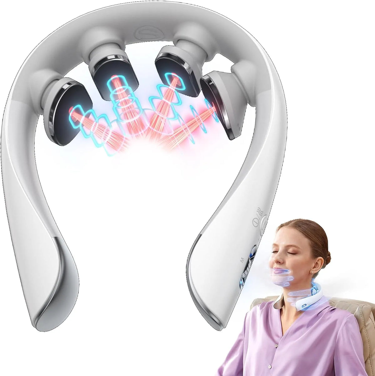 K5-3 Traktionsmassagegerät, Nackenmassagegerät, Massageapparat für Nacken und Rücken, tragbar, Wärmefunktion, für Damen und Herren, SKG
