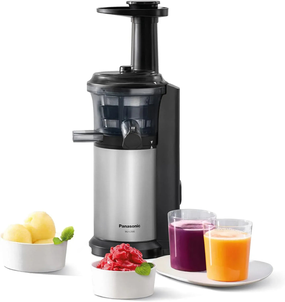Panasonic MJ-L500S Entsafter, Silber, Saftpresse, Saft- und Zitruspresse