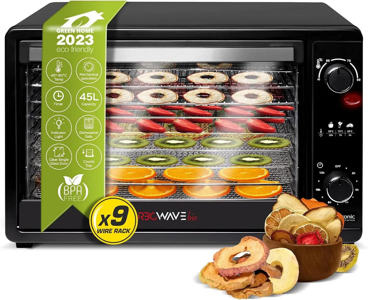 Dörrgerät, Lebensmitteltrockner, 45 L, Timer, TurboTronic By Z-LINE TurboWave Bio Dörrgerät komplett aus Metall