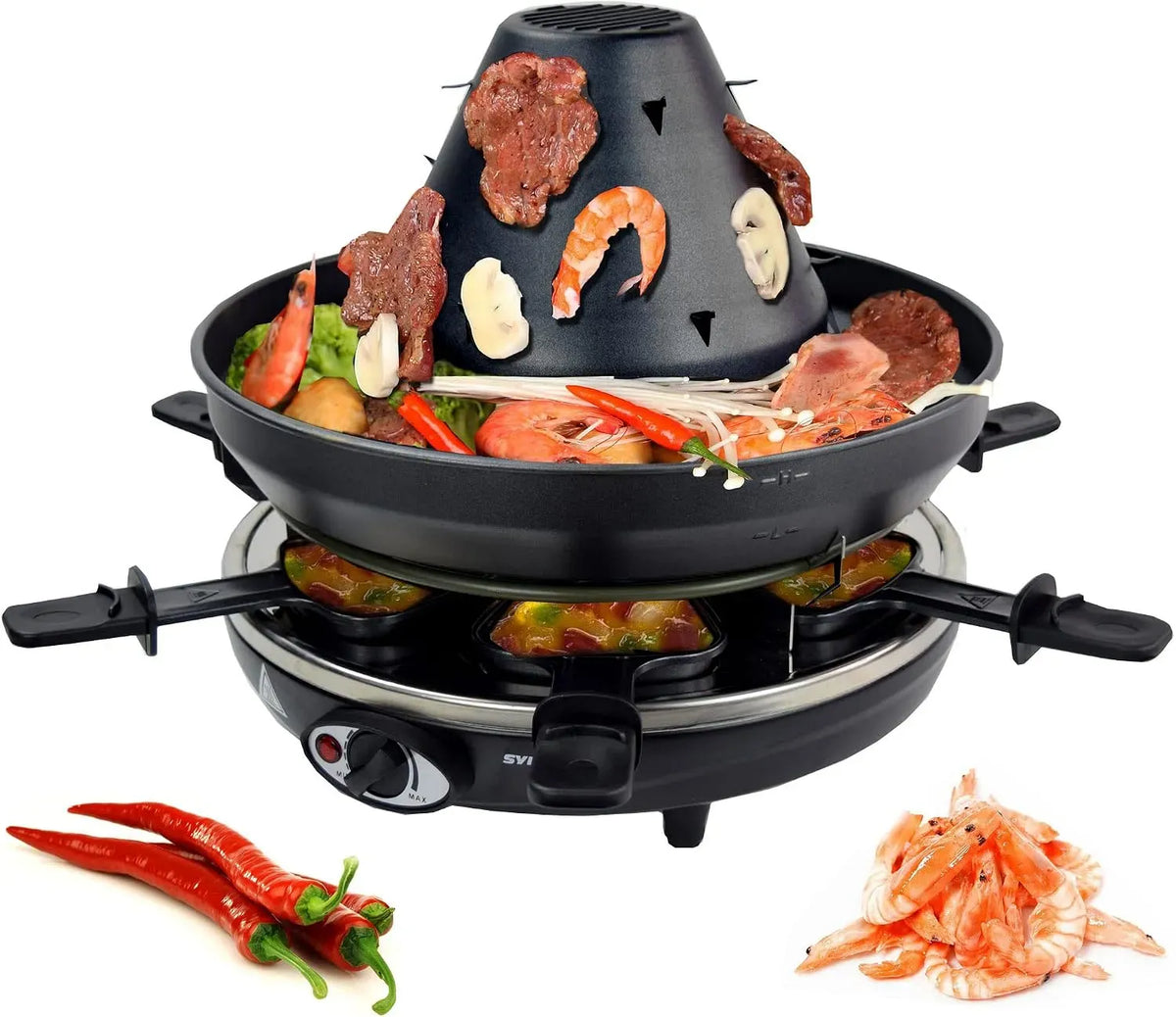 Elektrogrill, Tischgrill, elektrischer Tischgrill, für 6 Personen