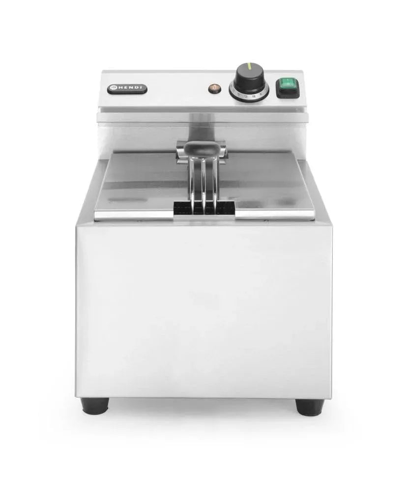 Fritteuse, 8 L, 3500 W, 230 V, 345 mm, Thermostat, Edelstahl, für längere Öl Lebensdauer, HENDI