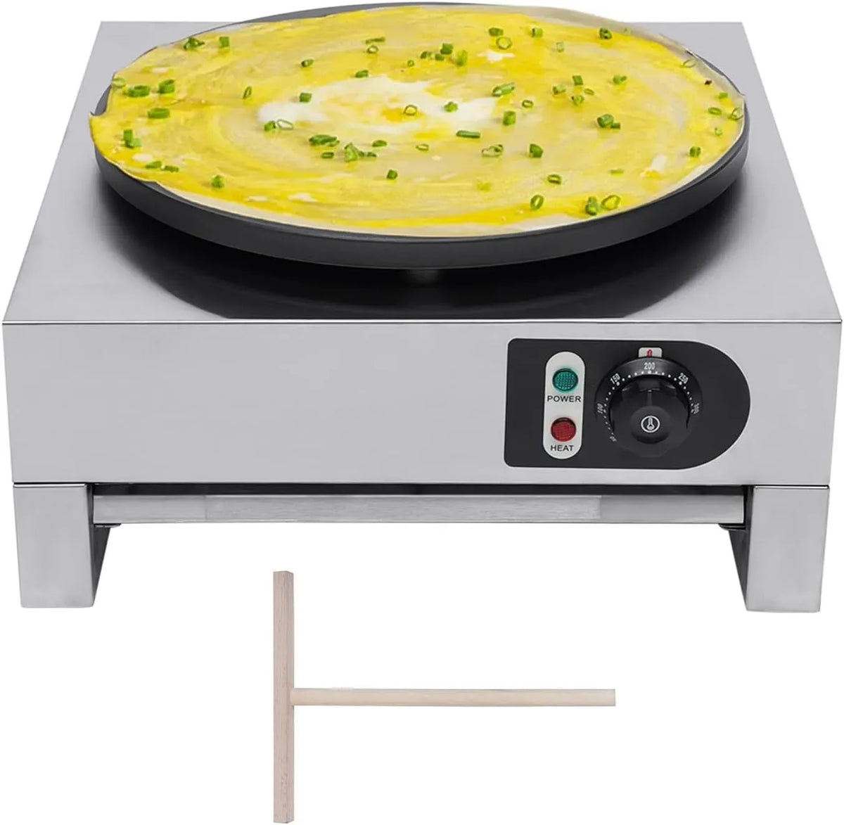 Pfannkuchen Maker, Pancake Maker, Crepes-Maker, Crepespfanne, Crepesgerät, Crêpepfanne, 40 cm, 3000 W, Antihaftbeschichtung, Edelstahl