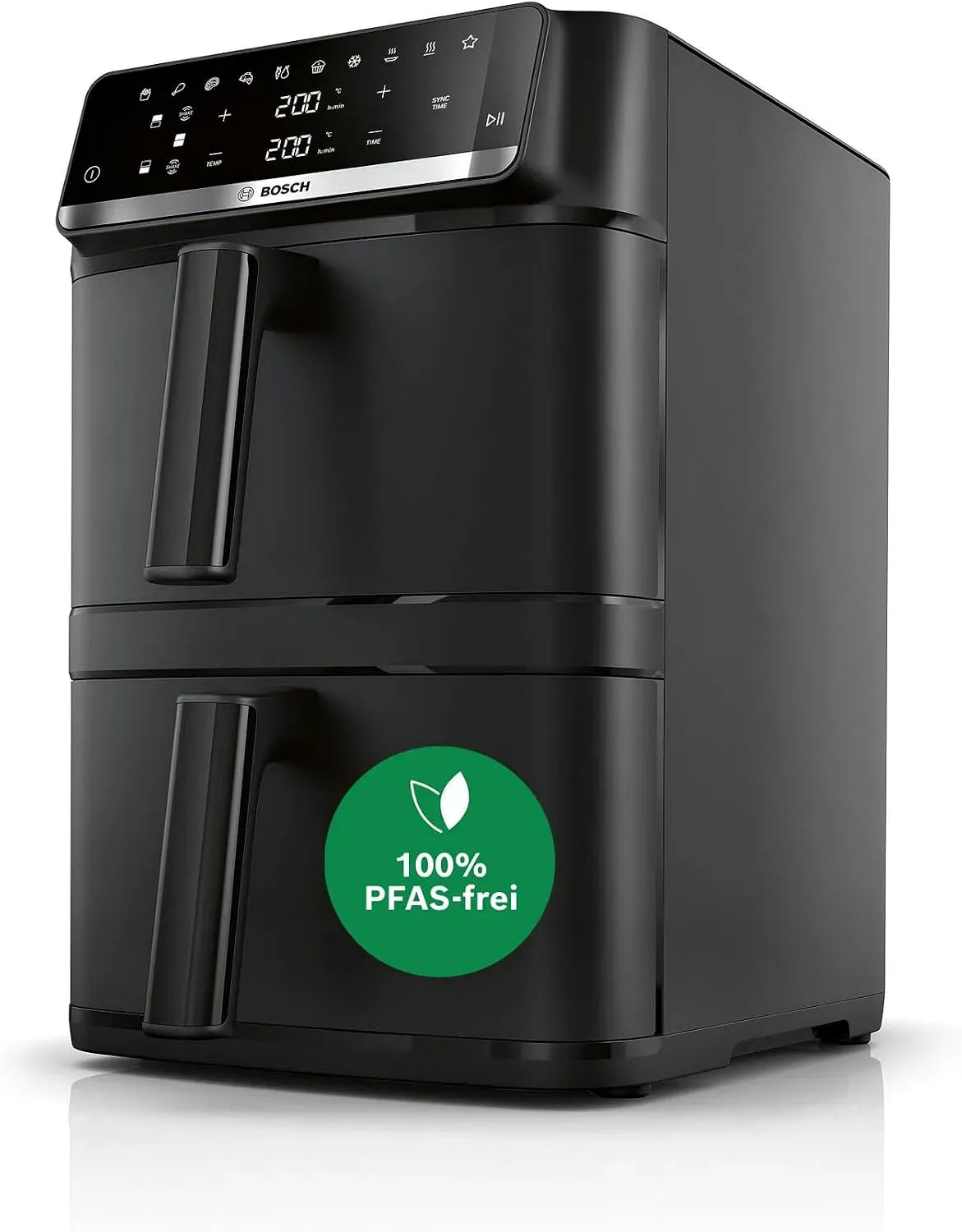 Bosch Serie 6 MAFD661B0 Heißluftfritteuse, 12,0 L, 6 Programme, Schwarz, PFAS frei