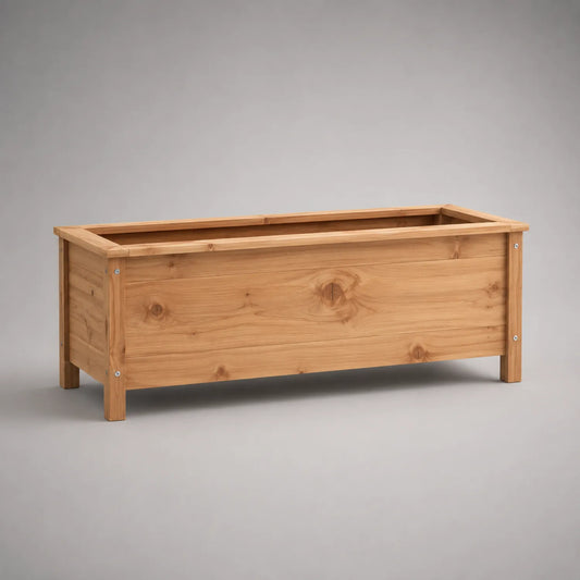 Rechteckiger Kiefernholz-Blumenkasten 100cm