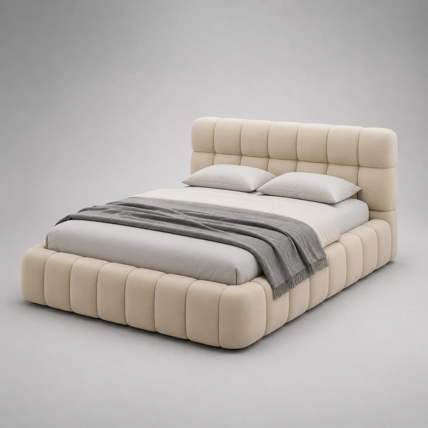 Polsterbett Mikrofaser Beige 200x180 cm