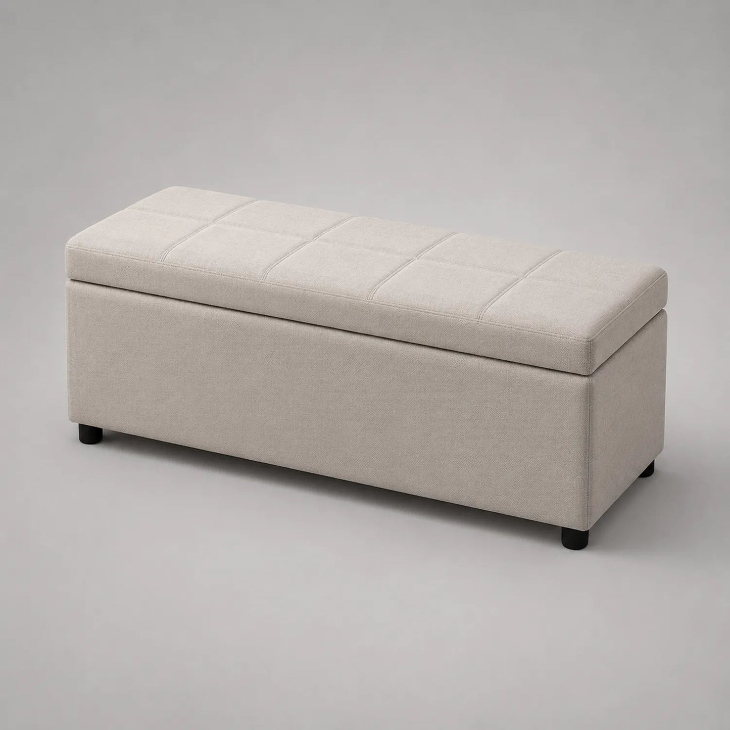 Stoffbettbank mit Stauraum Beige 120x40x45 cm
