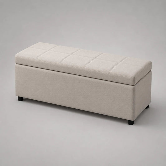 Stoffbettbank mit Stauraum Beige 120x40x45 cm