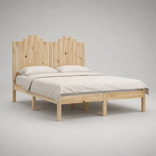 Doppelbett Kiefernholz 200x160 cm Natur