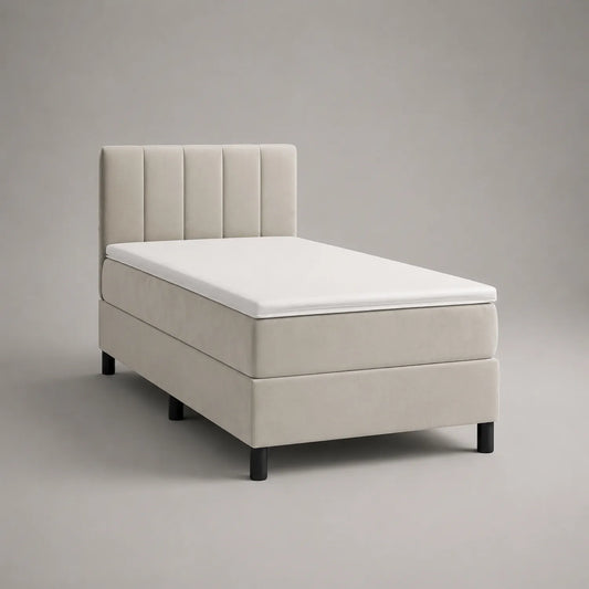 Einzelbett 90x200 cm Beige Stoff