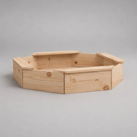 Holzsandkasten Achteckig aus Kiefernholz 150x150x30 cm
