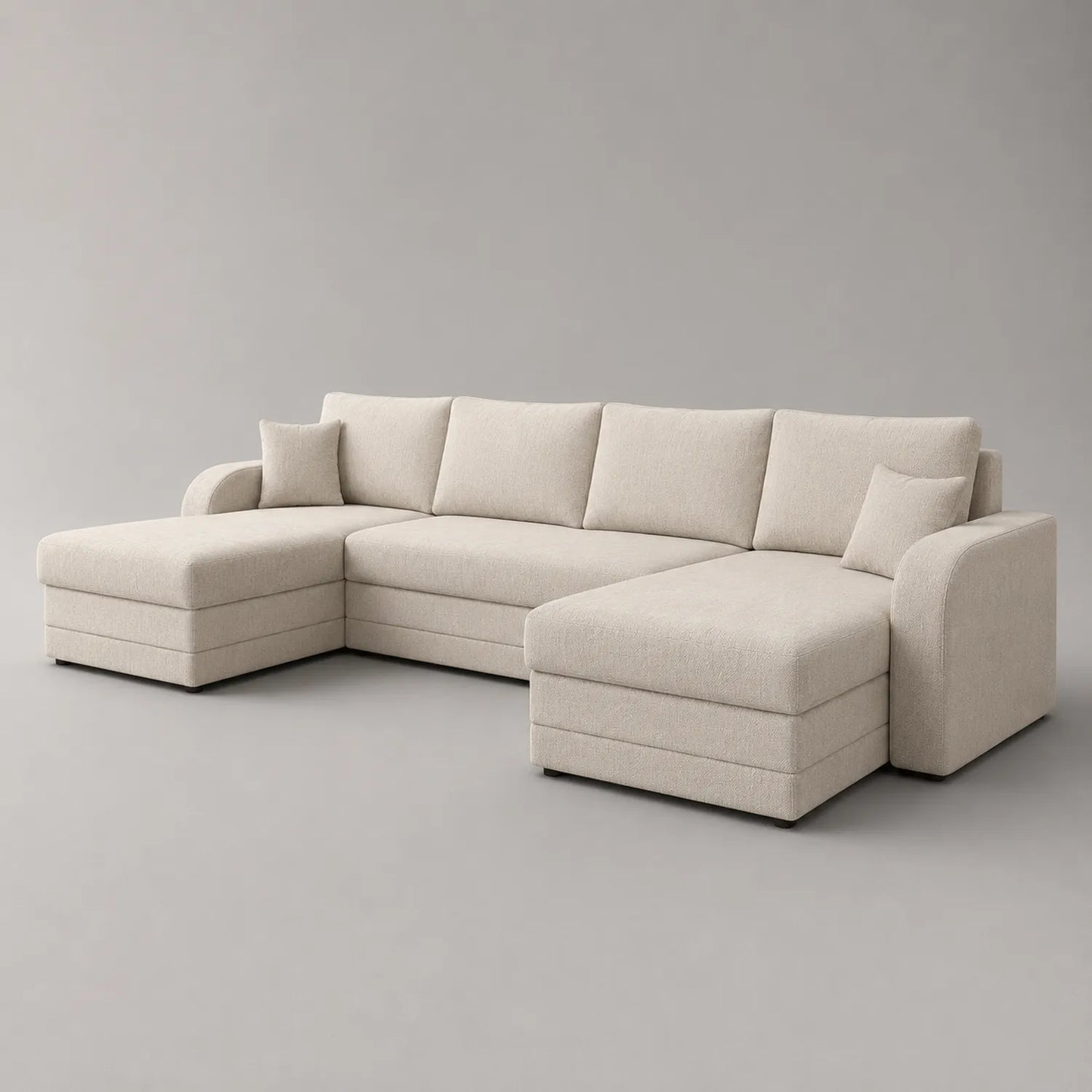 Ecksofa Stoff Beige 300x200cm