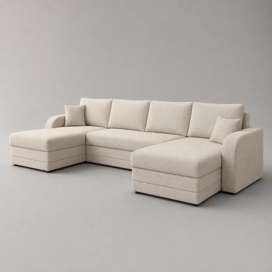 Ecksofa Stoff Beige 300x200cm