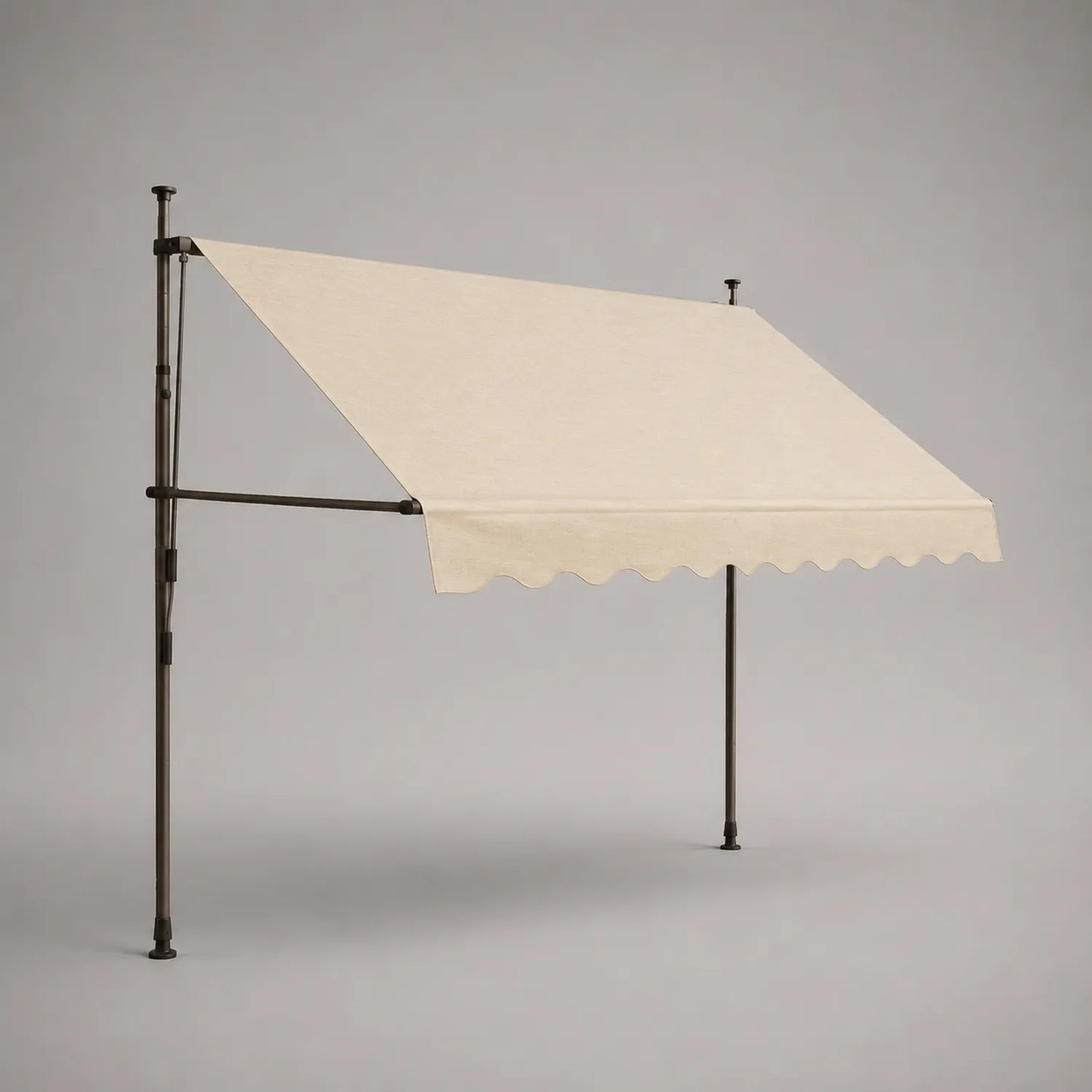 Markise Beige Rechteck Metallrahmen Polyester 200x150 cm