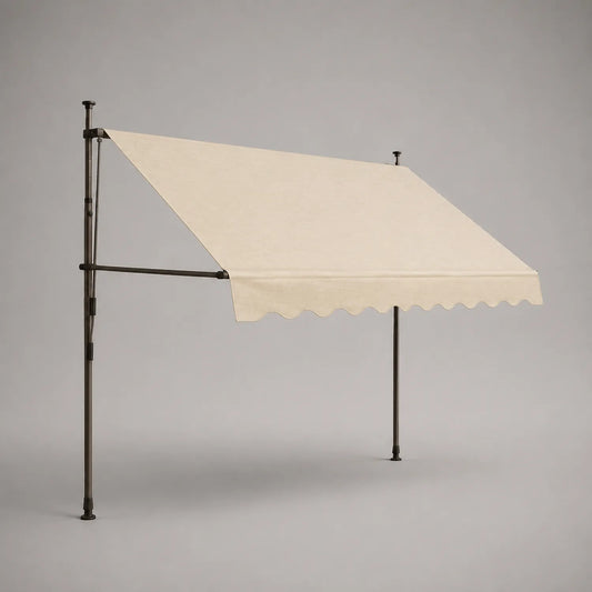 Markise Beige Rechteck Metallrahmen Polyester 200x150 cm