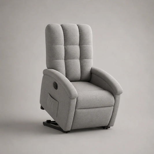 Stoff Sessel Grau mit Liegefunktion