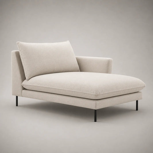 Chaiselongue mit Stoffbezug Beige 160x90x80 cm