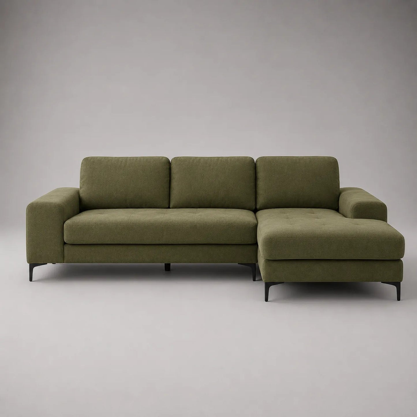 Ecksofa L-Form Stoff Olivgrün 260x160 cm