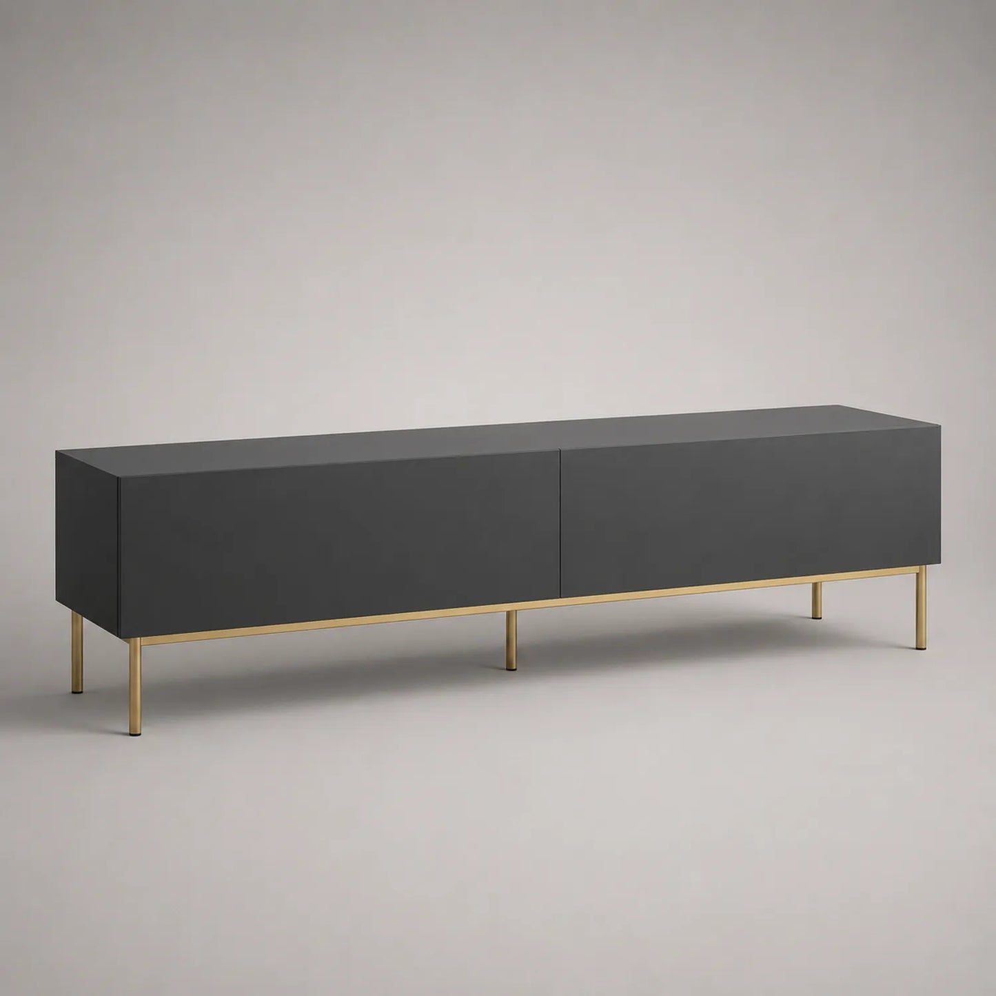 TV-Schrank aus MDF mit goldenen Metallbeinen