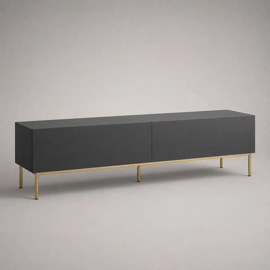 TV-Schrank aus MDF mit goldenen Metallbeinen