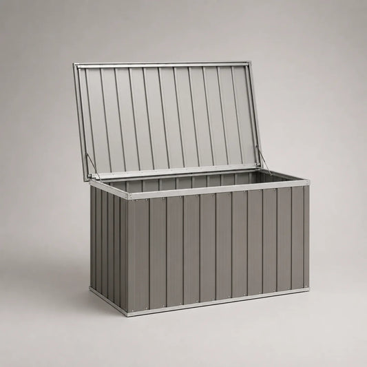 Garten-Aufbewahrungsbox Aluminium Grau 120x60x65 cm