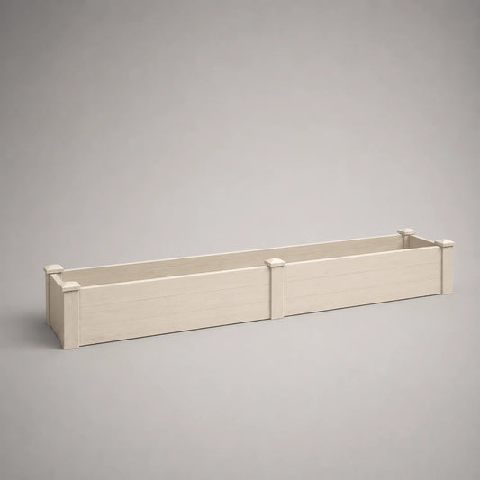 Rechteckiger Holz-Pflanzkasten Beige 150x30x20 cm