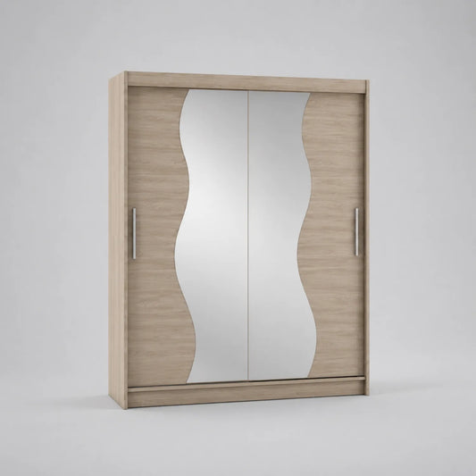 Schiebetürenschrank Eiche mit Spiegel 200x210x60 cm