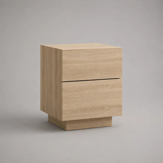Nachttisch aus Holz mit 2 Schubladen