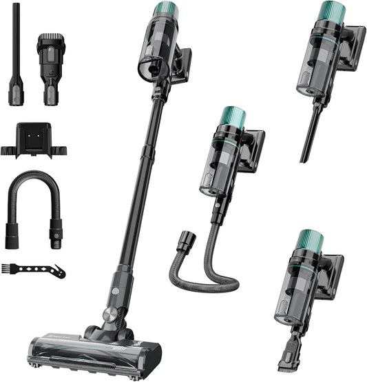 Staubsauger, elektrisches Staubsauggerät, Akku, kabellos, Akku Staubsauger Kabellos mit Schlauch fürTierhaare/Teppiche/Hartböden/Auto