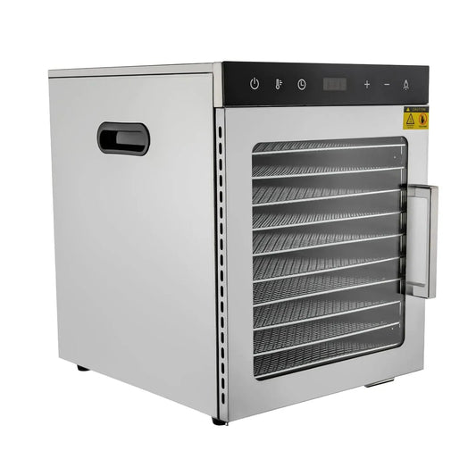 0.5-24h Dörrautomat, Dörrgerät, Lebensmitteltrockner, 800 W, 30 bis 90 °C, Timer, Edelstahl
