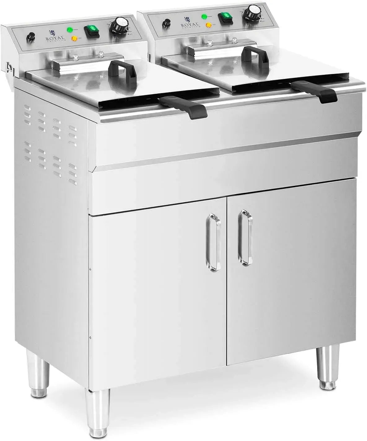 W 400 Doppel-Elektro-Fritteuse, Gastro-Fritteuse, Unterschrank, 16 L, 000 W, 400 V, 10 l, Gastronomie