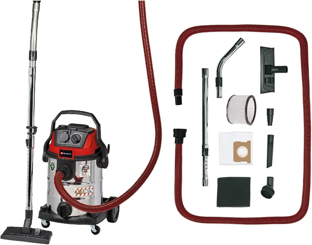 Einhell VC 2025 25l-Edelstahltank Nass-Trockensauger, Gerätesteckdose, Filter, 25 L, für Staubpartikel mit AGW-Werten >1 mg/m³