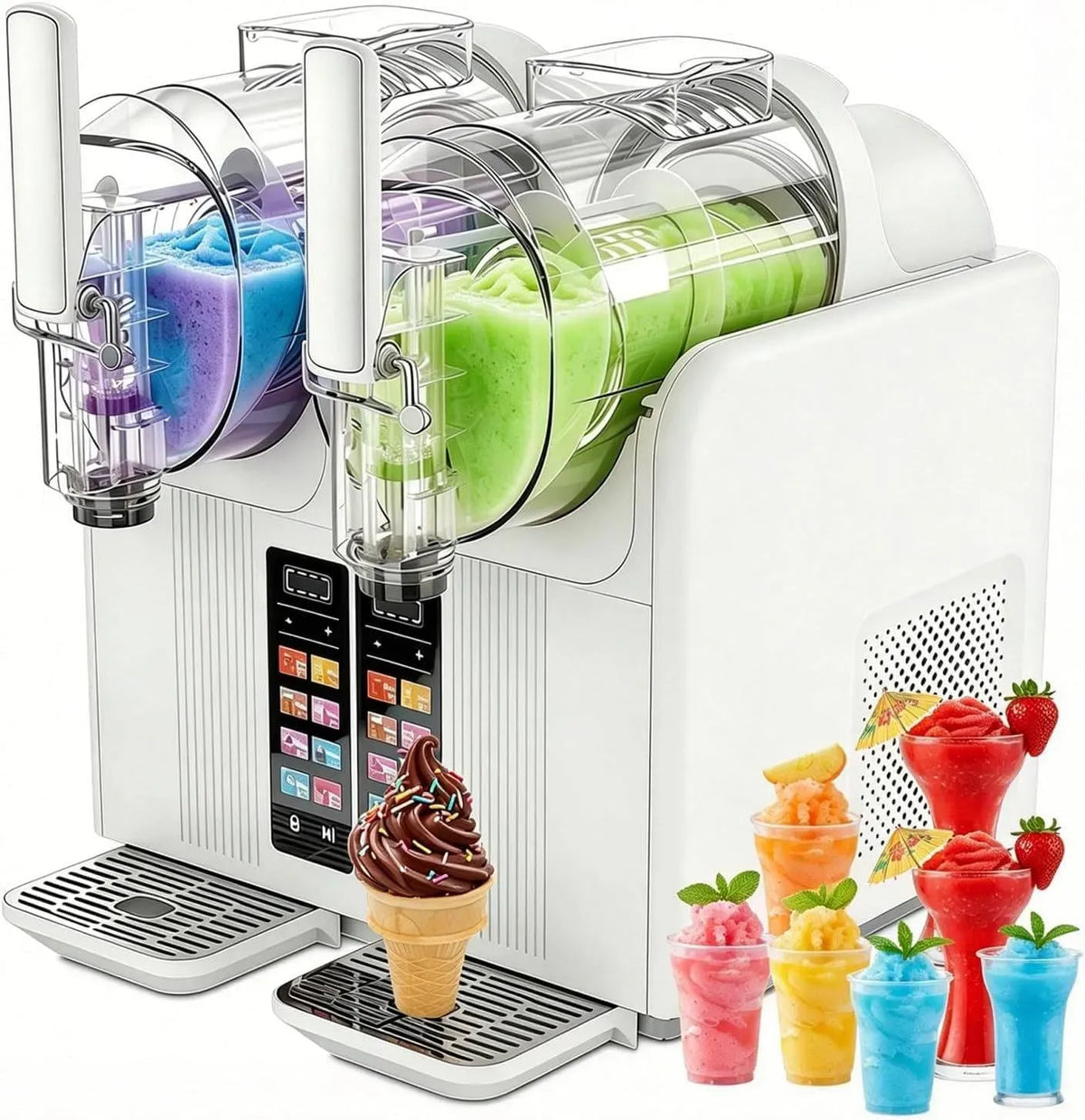 Slushie Maschine, Slush Maschine, Eismaschine, Speiseeismaschine, Slush-Eisbereiter, 2 L, Schwarz, für Zuhause Black