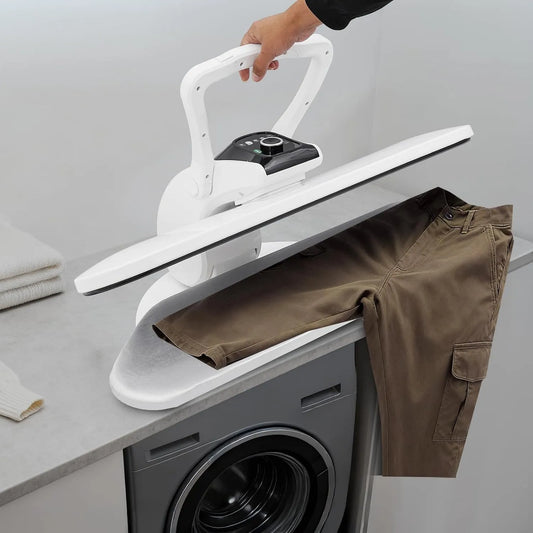 Hochleistungs-Stoffpresse, Schnellheizung, Bügelmaschine, Dampfpresse, 2200 W, 2 Temperaturzonen, Wärmefunktion, Weiß