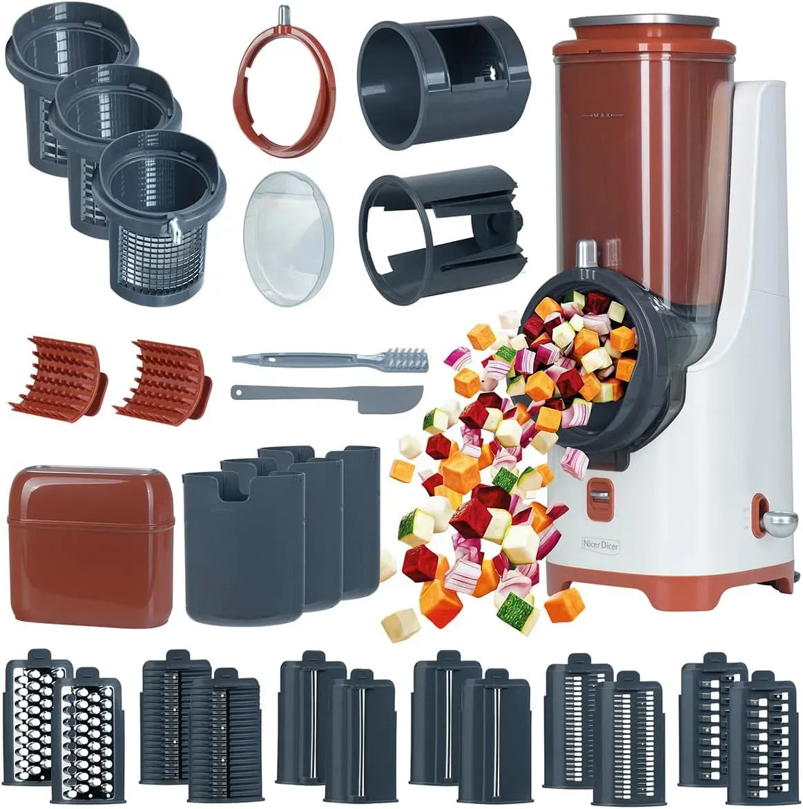 32-tlg. Gemüseschneider, PRO, elektrisch, Genius Nicer Dicer Electro PRO Set