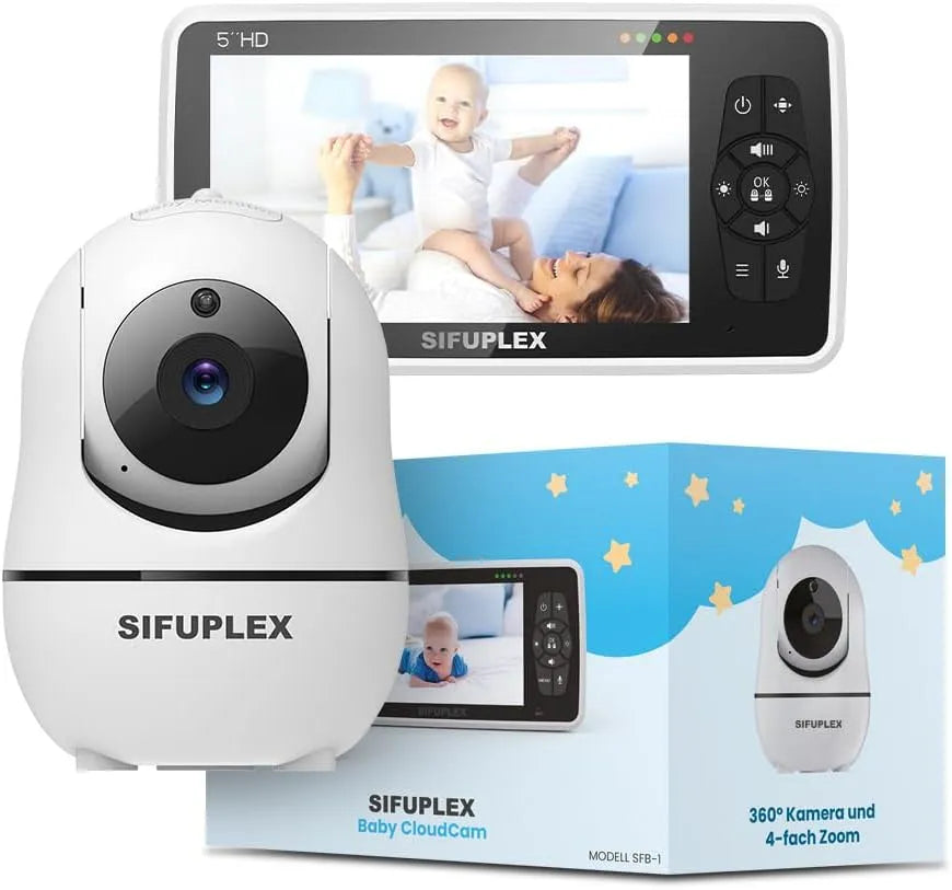 720p 4-fach Babyphone, Kamera, Babyüberwachungsgerät, WLAN, 2 Temperaturzonen